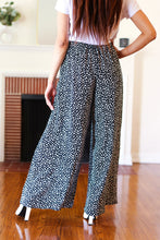 Load image into Gallery viewer, Let's Meet Up Black Animal Print Smocked Waist Palazzo Pants