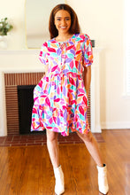 Load image into Gallery viewer, Feel Your Best Multicolor Floral Tiered Front Tie Pocketed Dress