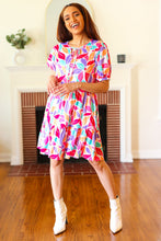 Load image into Gallery viewer, Feel Your Best Multicolor Floral Tiered Front Tie Pocketed Dress