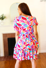 Load image into Gallery viewer, Feel Your Best Multicolor Floral Tiered Front Tie Pocketed Dress