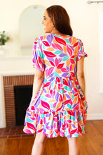 Load image into Gallery viewer, Feel Your Best Multicolor Floral Tiered Front Tie Pocketed Dress