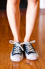 Load image into Gallery viewer, Get Their Attention Black Studded Canvas Sneakers
