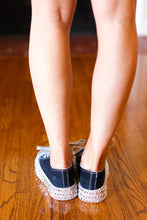 Load image into Gallery viewer, Get Their Attention Black Studded Canvas Sneakers