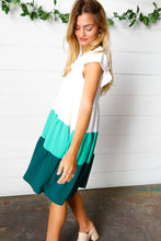 Load image into Gallery viewer, Seafoam & Emerald Tiered Frill Sleeve Midi Dress