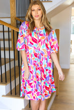 Load image into Gallery viewer, Feel Your Best Multicolor Floral Tiered Front Tie Pocketed Dress