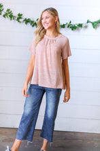 Load image into Gallery viewer, Mauve Tie Back Crinkle Floral Top