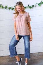 Load image into Gallery viewer, Mauve Tie Back Crinkle Floral Top