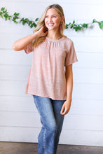 Load image into Gallery viewer, Mauve Tie Back Crinkle Floral Top
