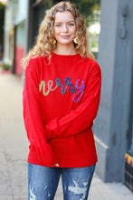 Load image into Gallery viewer, More The Merrier Red Pop Up Lurex Sweater