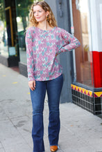 Load image into Gallery viewer, Magenta & Teal Vintage Two Tone Knit Top