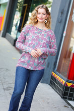 Load image into Gallery viewer, Magenta & Teal Vintage Two Tone Knit Top