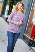 Load image into Gallery viewer, Magenta & Teal Vintage Two Tone Knit Top