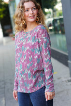 Load image into Gallery viewer, Magenta & Teal Vintage Two Tone Knit Top