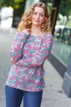 Load image into Gallery viewer, Magenta & Teal Vintage Two Tone Knit Top