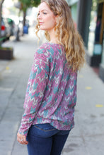 Load image into Gallery viewer, Magenta & Teal Vintage Two Tone Knit Top