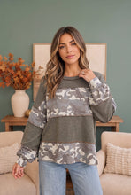 Load image into Gallery viewer, Cozy Camo Color Block Pullover