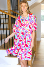 Load image into Gallery viewer, Feel Your Best Multicolor Floral Tiered Front Tie Pocketed Dress