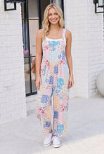 Load image into Gallery viewer, Pastel Patchwork Floral Wide Leg Overalls