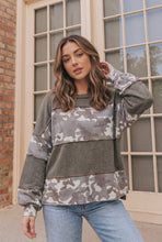 Load image into Gallery viewer, Cozy Camo Color Block Pullover
