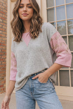Load image into Gallery viewer, Cozy Color Block Waffle Knit Top