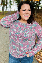 Load image into Gallery viewer, Magenta & Teal Vintage Two Tone Knit Top