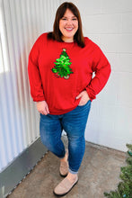 Load image into Gallery viewer, More The Merrier Red Sequin Christmas Tree Hacci Top