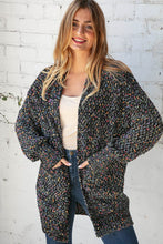 Load image into Gallery viewer, Popcorn Block Confetti Open Sweater Cardigan