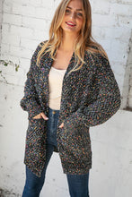 Load image into Gallery viewer, Popcorn Block Confetti Open Sweater Cardigan