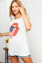Load image into Gallery viewer, White Boat Neck Patriotic Graphic Tee