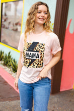 Load image into Gallery viewer, Peach "Mama" Animal Print Graphic Tee
