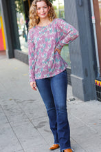 Load image into Gallery viewer, Magenta &amp; Teal Vintage Two Tone Knit Top
