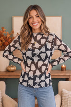 Load image into Gallery viewer, Spooky Cute Ghost Print Mesh Long Sleeve Top
