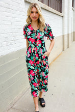 Load image into Gallery viewer, Spring Vibes Tropical Floral Ruffle Sleeve Wide Leg Jumpsuit
