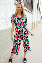 Load image into Gallery viewer, Spring Vibes Tropical Floral Ruffle Sleeve Wide Leg Jumpsuit
