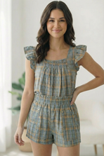 Load image into Gallery viewer, A Country Weekend Blue Plaid Set
