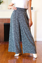Load image into Gallery viewer, Let's Meet Up Black Animal Print Smocked Waist Palazzo Pants
