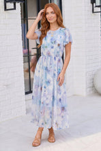 Load image into Gallery viewer, Watercolor Garden Flutter Sleeve Midi Dress
