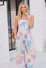 Load image into Gallery viewer, Pastel Patchwork Floral Wide Leg Overalls
