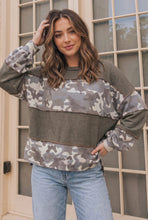Load image into Gallery viewer, Cozy Camo Color Block Pullover

