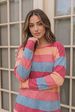 Load image into Gallery viewer, Sunny Stripes Long Sleeve Knit Top
