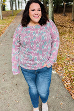 Load image into Gallery viewer, Magenta &amp; Teal Vintage Two Tone Knit Top
