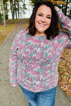 Load image into Gallery viewer, Magenta &amp; Teal Vintage Two Tone Knit Top
