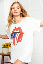 Load image into Gallery viewer, White Boat Neck Patriotic Graphic Tee
