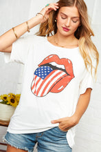 Load image into Gallery viewer, White Boat Neck Patriotic Graphic Tee
