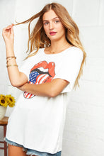 Load image into Gallery viewer, White Boat Neck Patriotic Graphic Tee
