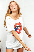 Load image into Gallery viewer, White Boat Neck Patriotic Graphic Tee
