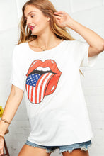 Load image into Gallery viewer, White Boat Neck Patriotic Graphic Tee
