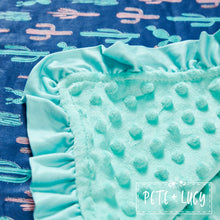 Load image into Gallery viewer, Boho Cactus Minky Blanket
